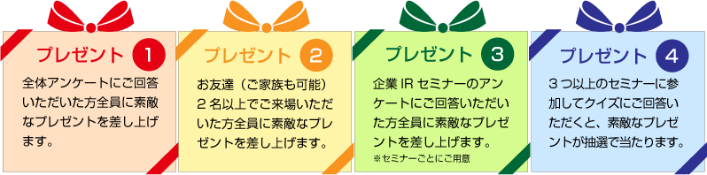 IRフォーラムに参加して素敵なプレゼントをゲット！