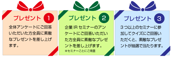 IRフォーラムに参加して素敵なプレゼントをゲット！