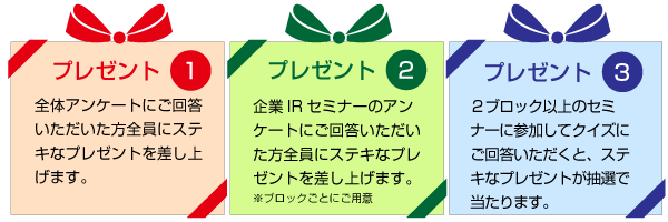 IRフォーラムに参加してステキなプレゼントをゲット！